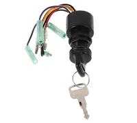 Healvian Interrupteur D'allumage Bateau à Clé 6 Fils pour Moteur Hors-bord Marin 87-17009a5, Contacteur de Démarrage Moteur Marin en Polyester et Laiton, Remplacement pour Commutateur