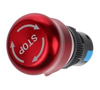 Healvian Interrupteur d'Arrêt d'Urgence 16 MM Bouton-Poussoir Métallique Étanche, Interrupteur à Champignon Contacts No/Nc pour Contrôle et Sécurité Machine