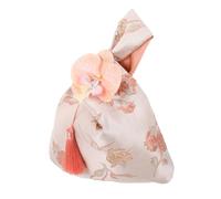 Healvian Japanese Knot Bag Large Wristlet With Tassel Design Elegant Chinese Style Handbag For Wedding Favors And Housewarming Gifts Versatile Oriental Purse For Women