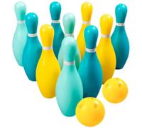 Healvian Jeu de Bowling pour Garçon et Filles 10 Pièces Plastique 19 Cm, Quilles Légères Réutilisables, Adapté aux Tout-Petits 1-6, D’intérieur ’extérieur pour Motricité et Coordination