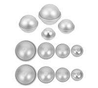 Healvian Kit de 16 Moules à Boules de Bain en Alliage d'Aluminium Moules Creux Multi-Usages pour Fabrication de Savons et Sels de Bain 8 Paires Outil Artisanal pour Loisirs Créatifs