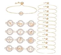 Healvian Kit De Fabrication De Bracelets Élégants En Alliage Doré Pour Usage Quotidien 12 Chaînes 12 Pendentifs Astres