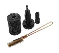 Healvian Kit de Nettoyage de Moyeux de Roue Noir avec 5 Disques Abrasifs et Brosse Métallique, Outil de Meulage Antirouille Compatible Perceuse Électrique, Entretien Frein et Jante