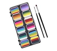 Healvian Kit de Peinture pour Visage Couleurs Dégradées Peinture Mat et Nacrée Non Nocive et Lavable pour Cosplay Fêtes Écoles et Maquillage Artistique