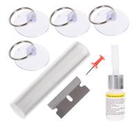 Healvian Kit de Réparation de Pare-Brise Fissuré 1 Kit Résine pour Réparation de Fissures et Rayures sur Vitres Automobiles, pour Longues Fissures, Utilisation Voiture et Fenêtre, Outil