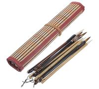 Healvian Kit de Stylos de Calligraphie Chinoise 10 Pièces Ensemble de Pinceaux pour Peinture et Écriture à L'Encre Rideau de Pinceaux pour Débutants