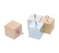 Healvian Kit Pédagogique de 4 Cubes de Densité 2 Cm en Laiton, Fer, Aluminium et Bois avec Crochet pour Laboratoire Scientifique, Expériences Scolaires et Apprentissage Pratique
