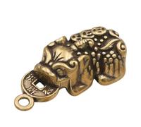 Healvian Kylin Keychain Vintage Brass Pendant Compact Fortune Charm Porte Clés pour Sac et Clés Feng Shui