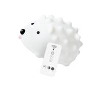 Healvian Lampe de Bureau Hérisson en Silicone Blanc Rechargeable USB Lumière Réglable et Télécommande pour Décoration et Lecture