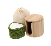 Healvian Lingettes Démaquillantes Réutilisables 18 Pièces Set Filet Et Boîte En Bambou, Rondes 7 Cm, Lavables, Écologiques, Pour Femmes Et Voyageuses