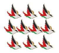 Healvian Lot de 10 Broches en Métal Émaillé Drapeau Palestinien, Épingle Drapeau Palestinien Taille Moyenne, Accessoires Féminins pour Vestes, Chapeaux et Paquet à Dos, Souvenir