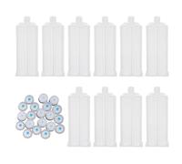 Healvian Lot de 10 cartouches de colle pour pistolet à colle époxy : tubes distributeurs de - cartouches en plastique bi-composant avec piston pour pistolet à AB 1:1 de 50 ml/1,7 oz