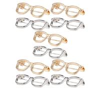 Healvian Lot de 10 Épingles à Vêtements de Lunettes, Broches Décoratives Dorées et Argentées, Épingles à Col et Châle pour Femme, Accessoires Mode Polyvalents pour Bureau et Voyages