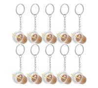 Healvian Lot de 10 Porte-Clés Décoratifs de Bubble Tea Café Pendentifs Kawaii en Plastique et Métal Accessoires Légers pour Paquet à Main Paquet à Dos ou Cartable Breloques Originales