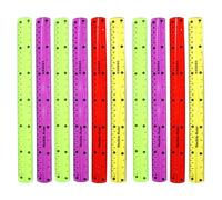 Healvian Lot de 10 Règles Souples Flexibles en PVC Coloré Règle Plate à Bord Droit Incassable 30 CM Outil de Mesure Transparent pour Élèves et Activités Scolaires