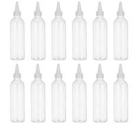 Healvian Lot de 12 flacons de lotion vides : contenants souples de 100 ml, tubes distributeurs en plastique réutilisables pour soins de la peau, teintures capillaires, artisanat, stockage de