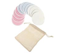 Healvian Lot De 13 Set De Tampons Démaquillants Réutilisables En Fibre De Bambou Double Couche, Taille Moyenne, Paquet En Coton Pur, Pour Visage Et Maquillage Quotidien, Douceur Et Praticité