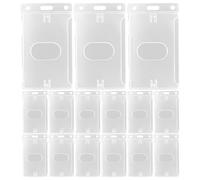 Healvian Lot de 15 porte-badges verticaux transparents en plastique, pour l'identification des étudiants, du personnel, des bureaux et lors d'événements.
