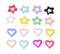 Healvian Lot de 150 breloques à ongles colorées en résine 3D en forme de cœur et d'étoile, style kawaii, pour manucure, pour femmes et filles, décorations artisanales à faire soi-même