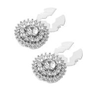 Healvian Lot de 2 Boutons de Manchette Ronds en Alliage Blancs, Ornements Clipsables et Smokings, Accessoires Élégants pour Cérémonie et Tenue Formelle