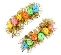 Healvian Lot de 2 Bracelets à Clochettes Bicolores en Fil Chenille, Taille Unique, Accessoire de Poignet pour Spectacle de Danse et Carnaval, Décoration Festive pour Soirée Dansante