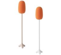 Healvian Lot de 2 Brosses à Bouteille en Éponge Blanche Long Manche, Nettoyage Facile des Crevasses pour Tasses en Verre et Tasses à Thé