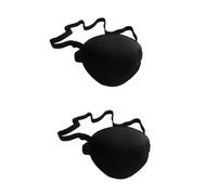 Healvian Lot De 2 Cache-œil Pirates En Éponge Noire Haute Élasticité, Réglables, Pour Amblyopie Adulte, Soins Oculaires Et Cosplay, Convient Yeux Paresseux Et Strabisme