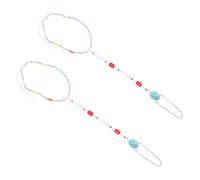 Healvian Lot de 2 Chaînes de Cheville Perlées Multicolores en Alliage et Acrylique Bracelets de Cheville pour Femme Accessoires d'Été Légers pour Plage et Festivals Bijoux d'Orteil Mode