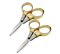 Healvian Lot de 2 Ciseaux Pliants Multifonctions en Acier Inoxydable Poignée Métallique Dorée Mini Ciseaux de Voyage Sécurisés Coupe-Fil et Couture Compacts et Légers Maison Activités