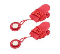 Healvian Lot de 2 Clés de Sécurité Magnétiques Universelles pour Tapis Roulant Bouton D’Arrêt D’Urgence Compact Pince de Fixation Rouge Petite Taille Accessoire Sécurité Fitness