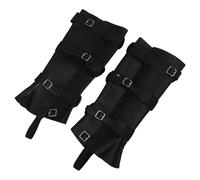 Healvian Lot de 2 Couvre-Bottes Ajustables en Similicuir Noir Guêtres Médiévales Renaissance 40 CM Couvre-Chaussures Cosplay Steampunk pour Festivals et Costumes Historiques
