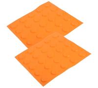 Healvian Lot de 2 Dalles Autocollantes Jaunes en Caoutchouc Petits Points en Relief Antidérapants, Dispositif D'assistance pour Aveugles, Coussinets Tactiles Podotactiles pour Sécurité