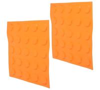 Healvian Lot de 2 Dalles Tactiles en Caoutchouc Jaune à Points Ronds Antidérapantes, Autocollantes, 25 Mm, pour Guidage Malvoyants Intérieur et Extérieur, Sécurité Piétons, Accessibilité