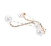 Healvian Lot de 2 Épingles de Sûreté Décoratives en Métal avec Cristaux et Perles, Serrage-Taille Ajustable pour Pantalon, Broches Élégantes pour Vêtements et Châles, Accessoires Mode