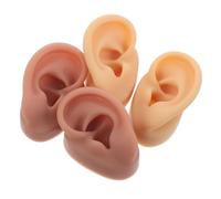Healvian Lot de 2 paires de modèles d'oreilles humaines : simulation d'oreille en silicone souple, parties du corps réalistes et flexibles pour la pratique du perçage des boucles d'