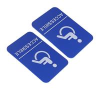 Healvian Lot de 2 Panneaux D'accessibilité Handicapé Conformes Ada en Plastique Robuste, 23 X 15 Cm, Bleu et Blanc Braille Tactile, Signalétique pour Parkings, Commerces et Restaurants