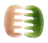 Healvian Lot De 2 Peignes De Massage En Cire De Résine, 5 Dents Larges, Antistatique, Pour Soin Du Cuir Chevelu, Stimulation Circulation Sanguine, Détente Tête, Portables Pour Usage Quotidien