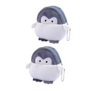 Healvian Lot de 2 Petits Porte-Monnaie Pingouin en Peluche Noire, Rangement Pratique pour Pièces et Rouges à Lèvres, Design Mignon et Original Usage Quotidien