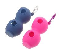 Healvian Lot de 2 Porte-balles de Golf en Silicone Léger, Étuis Doubles Protections Anti-Chocs, Couleurs Bleu et Violet, Accessoires Portables pour Entraînement et Transport de