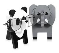 Healvian Lot de 2 Porte-Lunettes en Bois Détachables Forme Animaux Support à Lunettes de Bureau Original Pratique pour Salon Chambre et Bureau