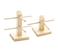 Healvian Lot de 2 Porte-lunettes en Bois Massif, Support Lunettes de Soleil Simple Rangée, Étagère de Table Compacte et Résistante pour Bureau et Maison, Présentoir Monture de Lunettes