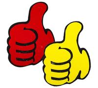 Healvian Lot de 2 Pouces Levés en Feutrine Jaune et Rouge 20 CM Accessoires de Cheerleading Légers et Confortables pour Décor de Pom-Pom et Animations Sportives