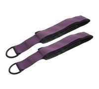 Healvian Lot de 2 Sangles de Pilates en Polyester Violet Boucles Doubles Bandes Élastiques d'Entraînement pour Yoga et Fitness Cordes de Traction Portables Adaptées aux Exercices