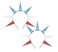 Healvian Lot de 2 Serrage-têtes Étoiles Pailletées Patriotiques pour Fête de L’indépendance, Accessoires Cheveux Adultes, Diadèmes Légers et Confortables, Bandeaux Costume Liberty
