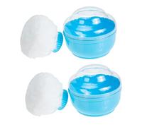 Healvian Lot de 2 Sets de Houppettes à pour Bébé Étui Pratique Mini Houppette pour Après Bain et Confortables Accessoires de Soin pour Garçon et Filles