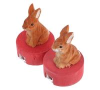 Healvian Lot de 2 Taille-Crayons Manuels Kawaii en Bois Petit Taille-Crayon de Lapin Marron Taille-Crayon Trou Portable pour Crayons de Couleur Fournitures Scolaires pour Garçon et