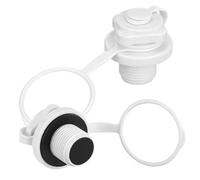 Healvian Lot de 2 Valves à Vis Spirale Blanches pour Bateau Gonflable Kayak et Matelas Pneumatique Bouchons d'air Étanches en Plastique Robuste Compatibles Activités Nautiques et Plein