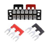 Healvian Lot de 20 Barrettes de Connexion Tb1503 en Nickelé Bornier à Vis Double Rangée Noir et Rouge 25 X 22 CM pour Câblage Électrique et Raccordement de Fils Circuits et Appareils