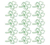 Healvian Lot de 20 Trombones de Trèfle à Quatre Feuilles Vert, Clips Multifonctions pour Bureau et École, Marque-pages Créatifs et Décorations Festives Saint-patrick et Loisirs la Maison
