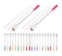 Healvian Lot de 20 Tubes Vides pour Mascara Cristal avec Brosse Intégrée, Flacon Transparent Rechargeable pour Cils, Outil Maquillage DIY Compact Voyage, Accessoires Style Style Aléatoire